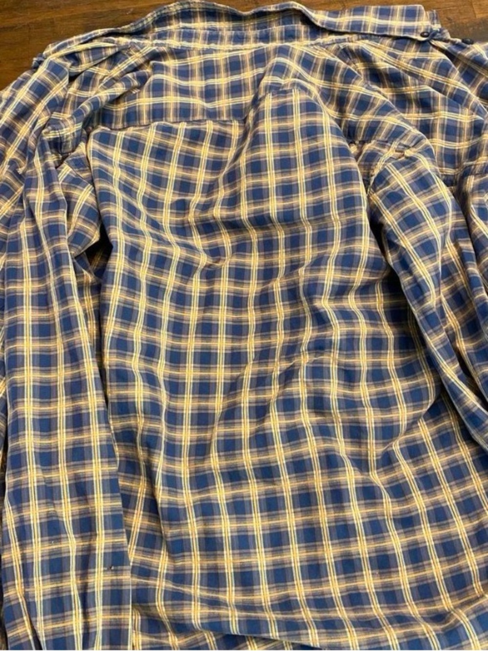 Christian Dior Men’s Blue and Tan Plaid Button-Up Shirt - Picture 4 of 4